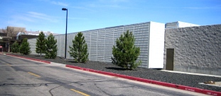 Picture of sound wall designed to abate commercial hvac noise.